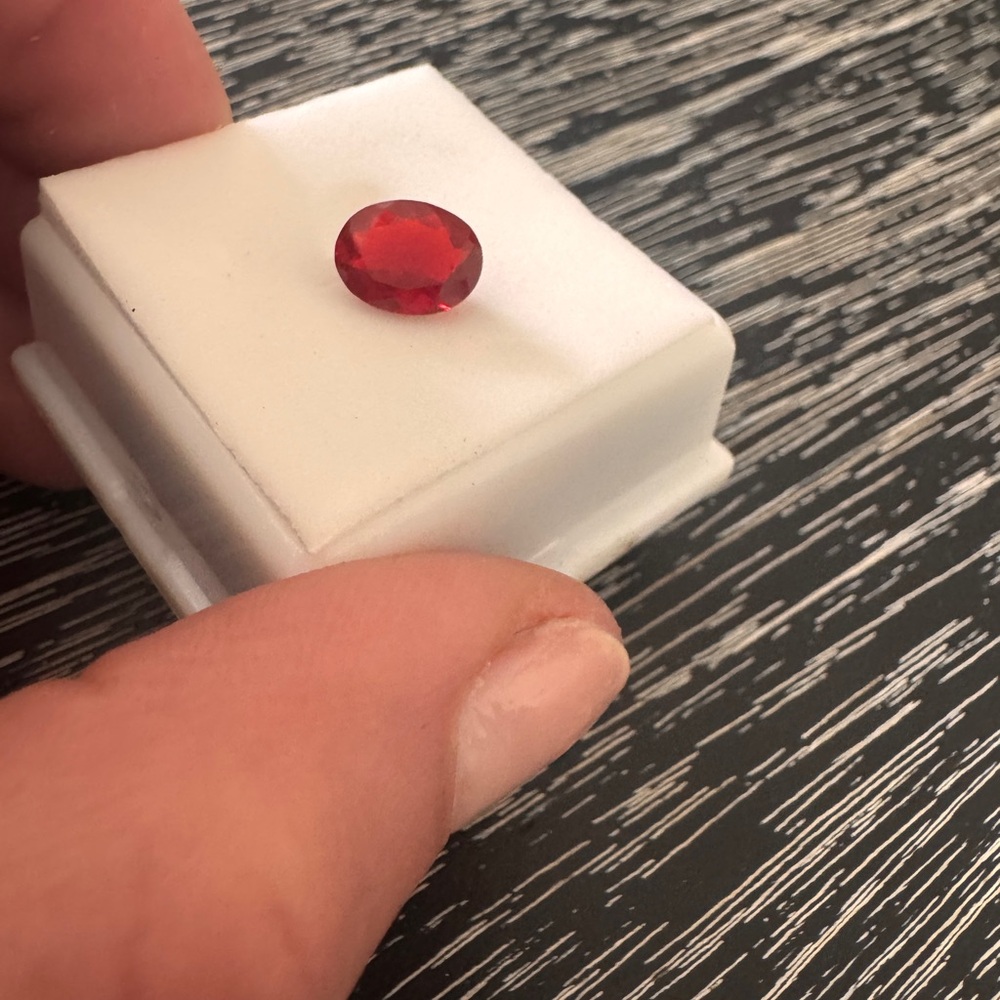 .90CT 9x7MM OVAL CUT NEXICAN CHERRY FIRE OPAL